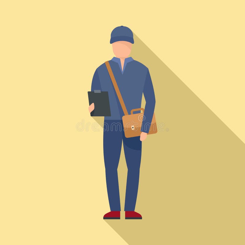 Mailman icon, flat style stock vector. Illustration of mailman 143070223