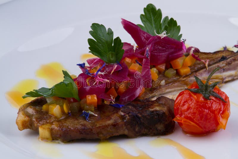 Main Course in Gourmet Style Stock Image Image of cheese, cutlery