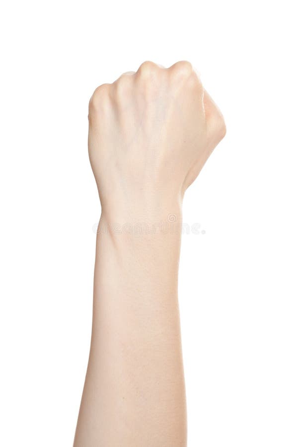 Main de femme dans un poing photos stock