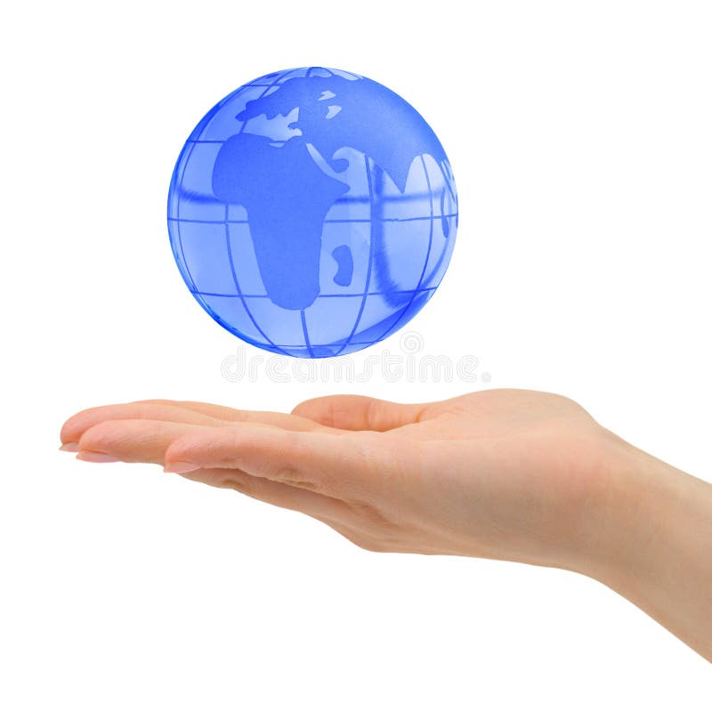 Blanc d'isolement par main de la terre de fond