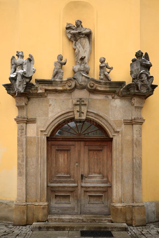 Main entrance to Orthodox church of Saints Peter and Paul, Jelenia Gora, Poland