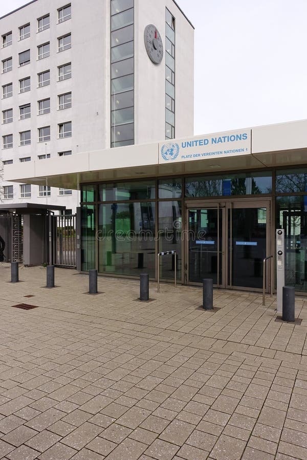 Main entrance of UN UNEP site in Bonn, Germany royalty free stock photos