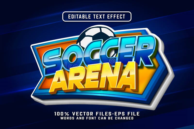 Soccer Arena 3d Text Effect Premium Vectors Stock Vector Illustration