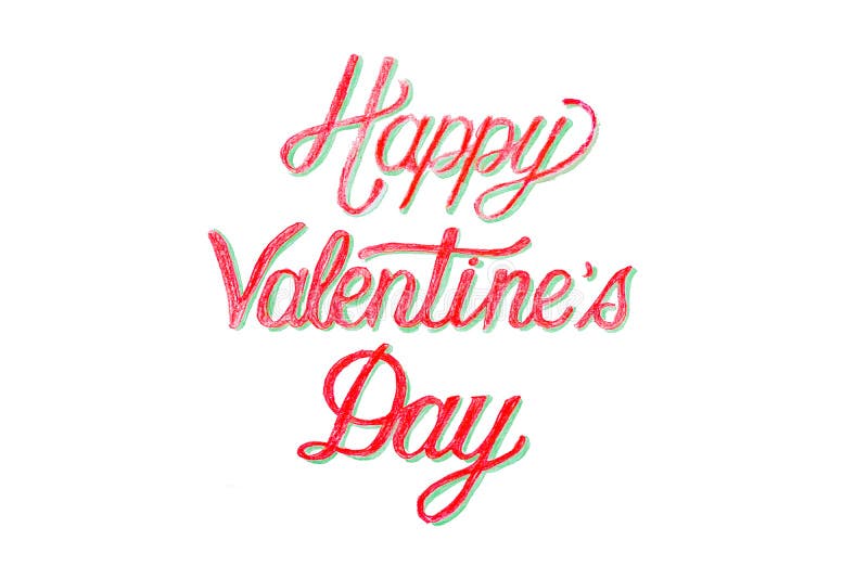 Main heureuse de Saint Valentin peignant le coeur deux illustration stock Main heureuse de Saint Valentin peignant le coeur deux illustration stock