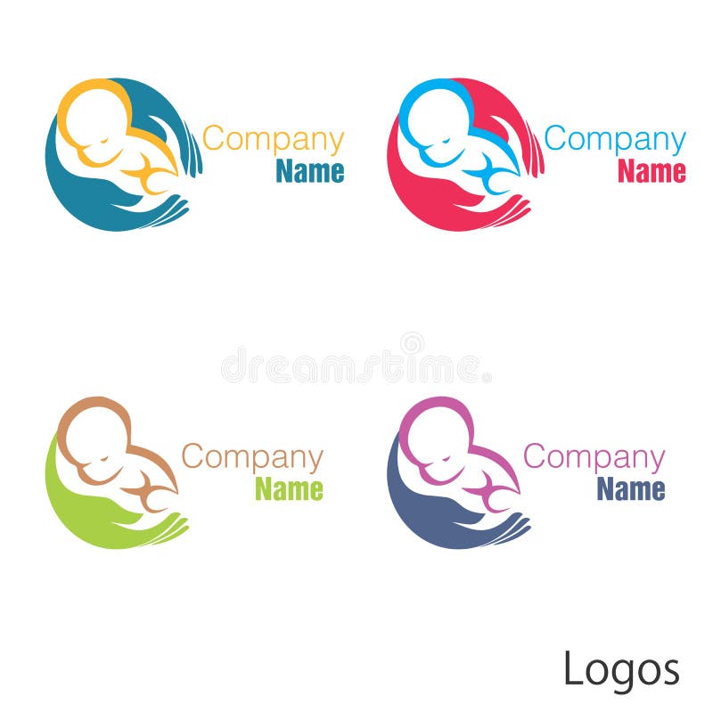 Main nouveau-née de logo de bébé illustration de vecteur Main nouveau-née de logo de bébé illustration de vecteur