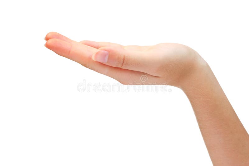 Main ouverte vide d'isolement sur le fond blanc image stock Main ouverte vide d'isolement sur le fond blanc image stock