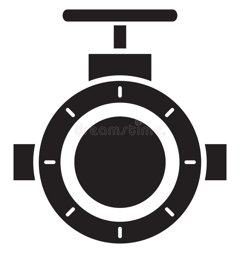 Main pipeline, pipe valve Isolated Vector Icon can be easily modified or edit