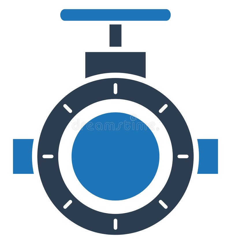 Main pipeline, pipe valve Isolated Vector Icon can be easily modified or edit stock illustration