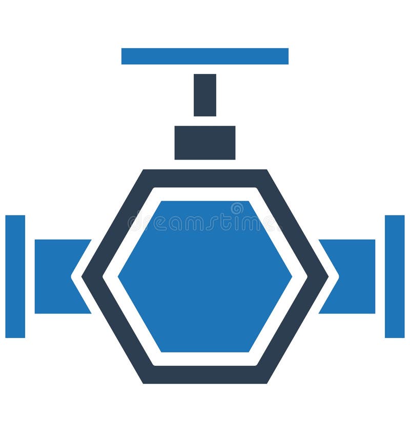 Main pipeline, pipe valve Isolated Vector Icon can be easily modified or edit royalty free illustration