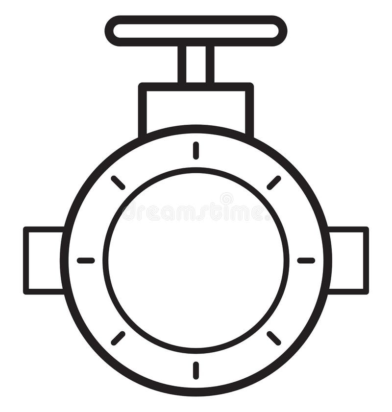 Main pipeline, pipe valve Isolated Vector Icon can be easily modified or edit vector illustration
