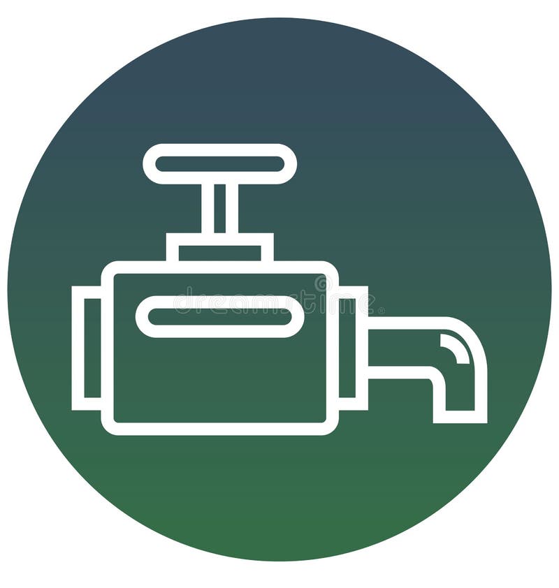 Main pipeline, pipe valve Isolated Vector Icon can be easily modified or edit royalty free illustration