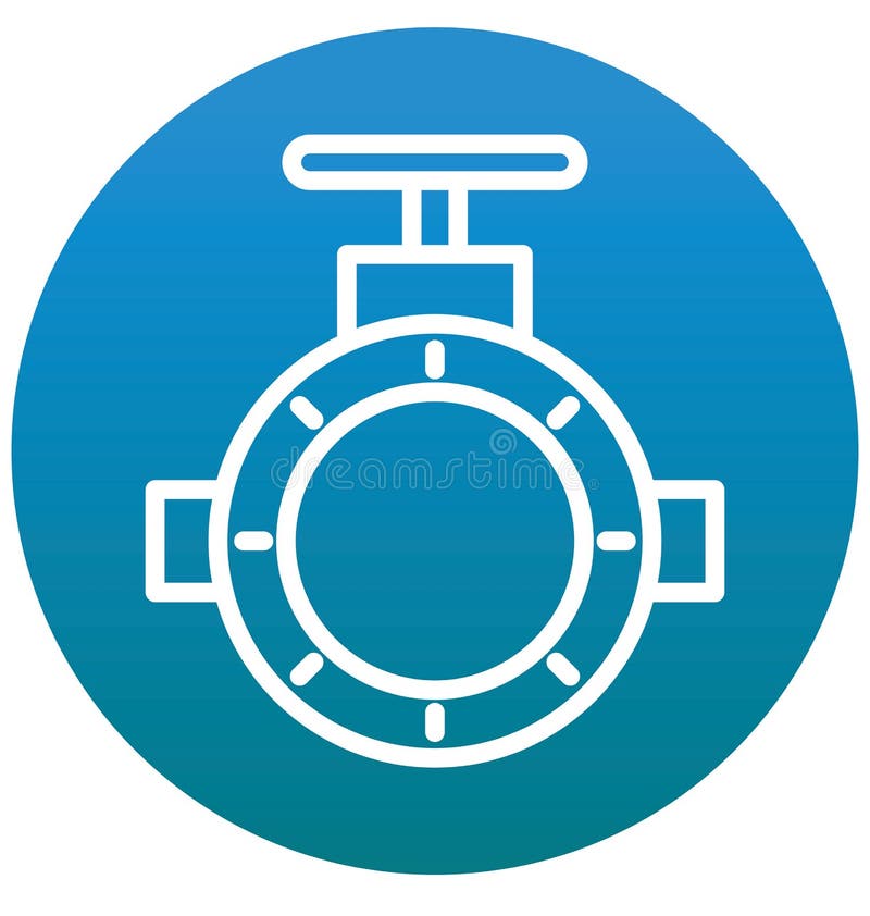 Main pipeline, pipe valve Isolated Vector Icon can be easily modified or edit stock illustration