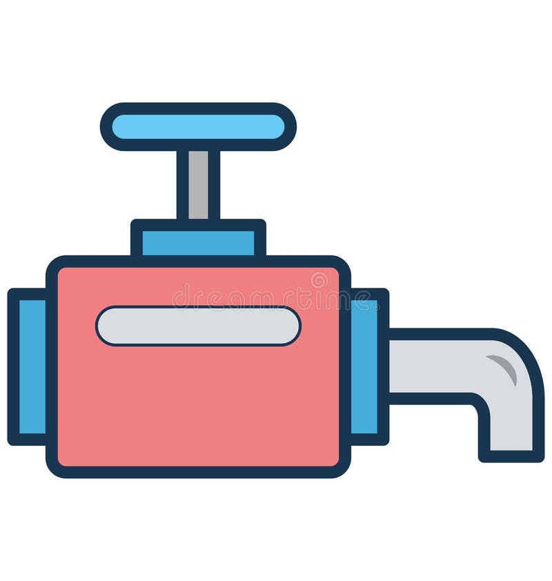 Main pipeline, pipe valve Isolated Vector Icon can be easily modified or edit stock illustration