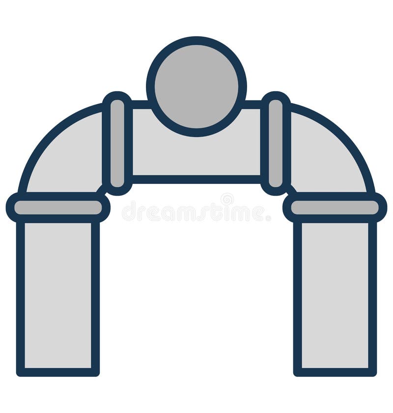 Main pipeline, pipe valve Isolated Vector Icon can be easily modified or edit stock illustration