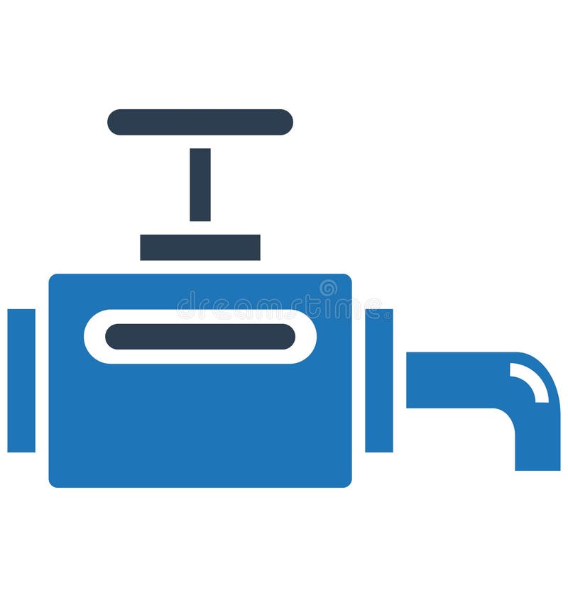 Main pipeline, pipe valve Isolated Vector Icon can be easily modified or edit royalty free illustration