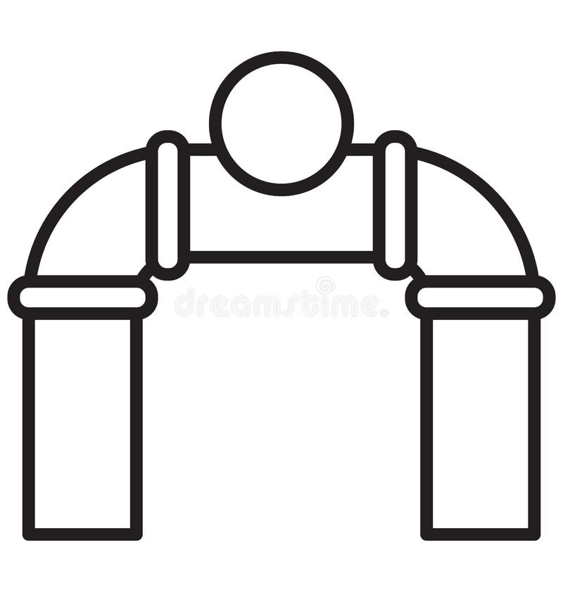 Main pipeline, pipe valve Isolated Vector Icon can be easily modified or edit stock illustration