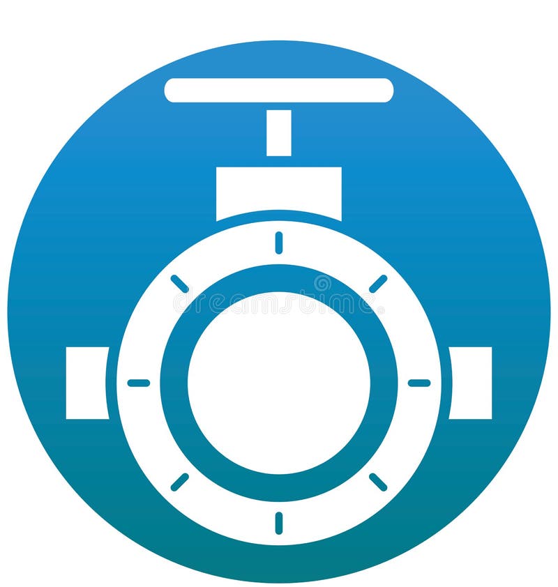 Main pipeline, pipe valve Isolated Vector Icon can be easily modified or edit stock illustration