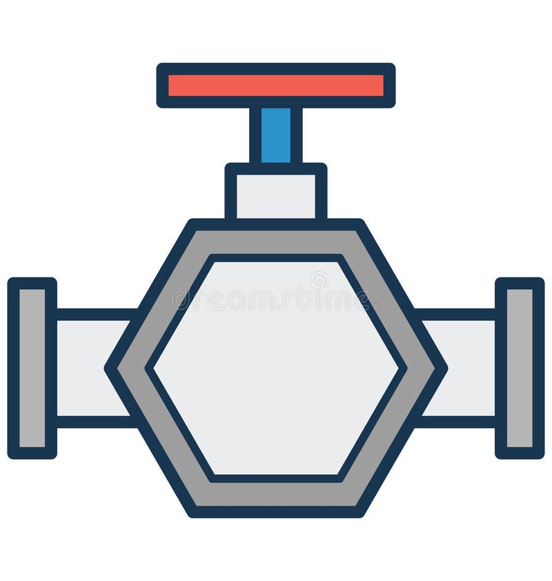 Main pipeline, pipe valve, Vector Icon can be easily modified or edit stock illustration