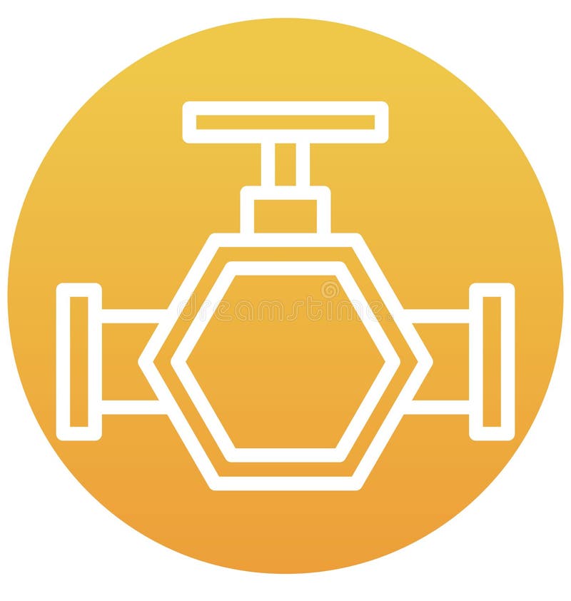 Main pipeline, pipe valve, Vector Icon can be easily modified or edit stock illustration