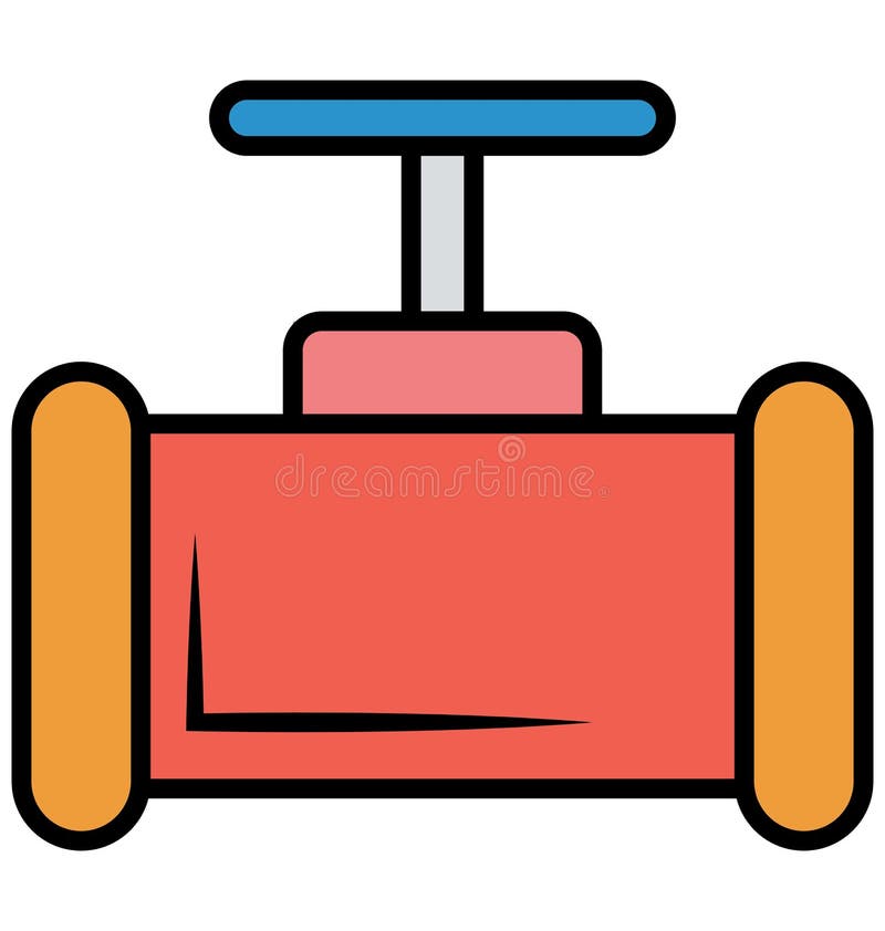 Main pipeline, pipe valve, Vector Icon can be easily modified or edit vector illustration