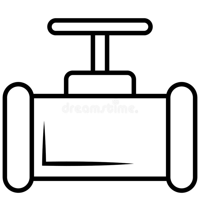 Main pipeline, pipe valve, Vector Icon can be easily modified or edit royalty free illustration