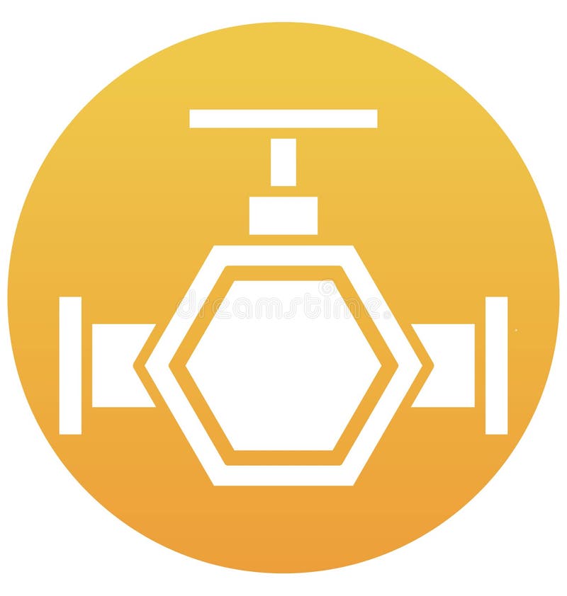 Main pipeline, pipe valve, Vector Icon can be easily modified or edit stock illustration