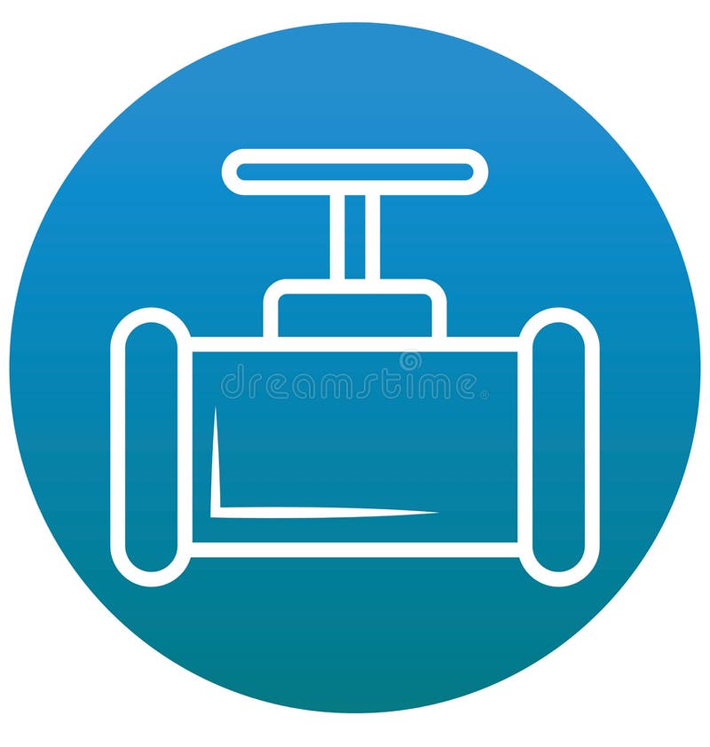 Main pipeline, pipe valve, Vector Icon can be easily modified or edit stock illustration