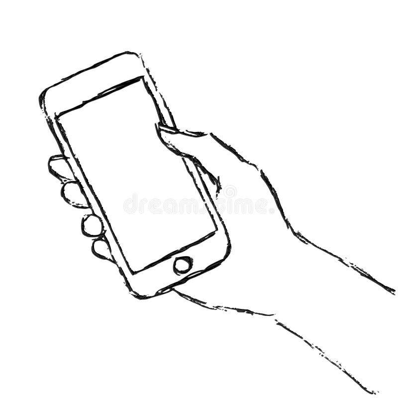 Main retenant le téléphone intelligent illustration libre de droits Main retenant le téléphone intelligent illustration libre de droits