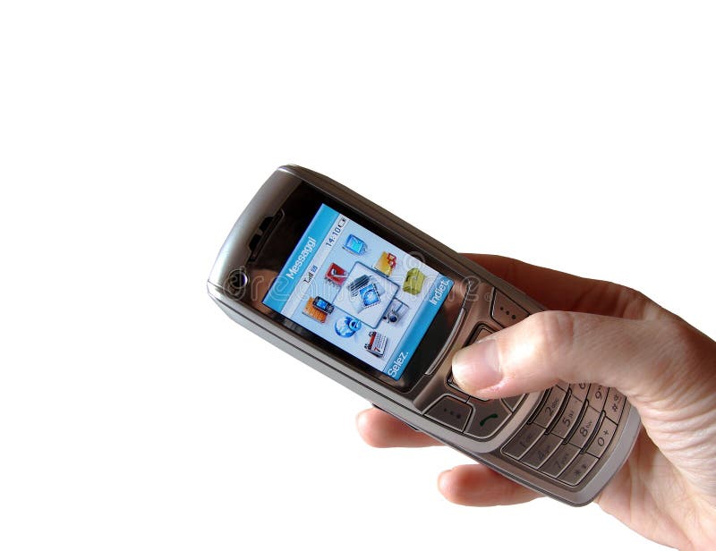 Main tenant un téléphone portable photographie stock libre de droits