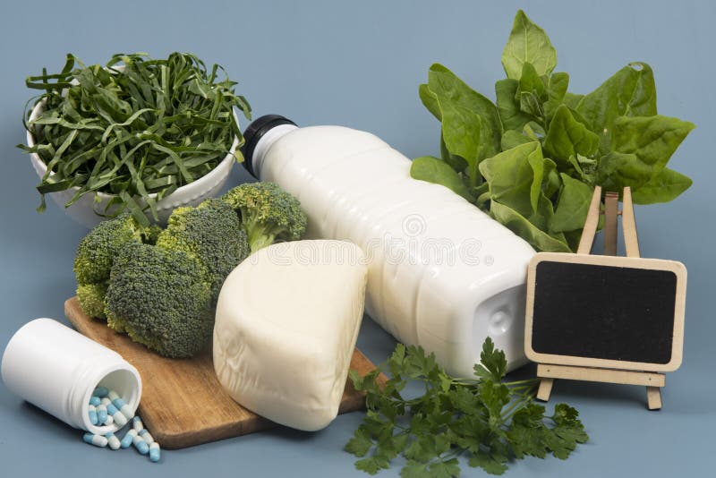 Main Sources of Calcium for the Body To Help Fight Osteoporosis Stock