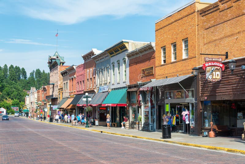 DEADWOOD, SD - AUGUST 26: Main Street in historic Deadwood, SD on August 26, 2015. DEADWOOD, SD - AUGUST 26: Main Street in historic Deadwood, SD on August 26, 2015