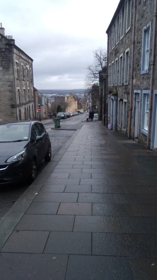Main Street in Stirling Leading To the Castle Stock Image Image of