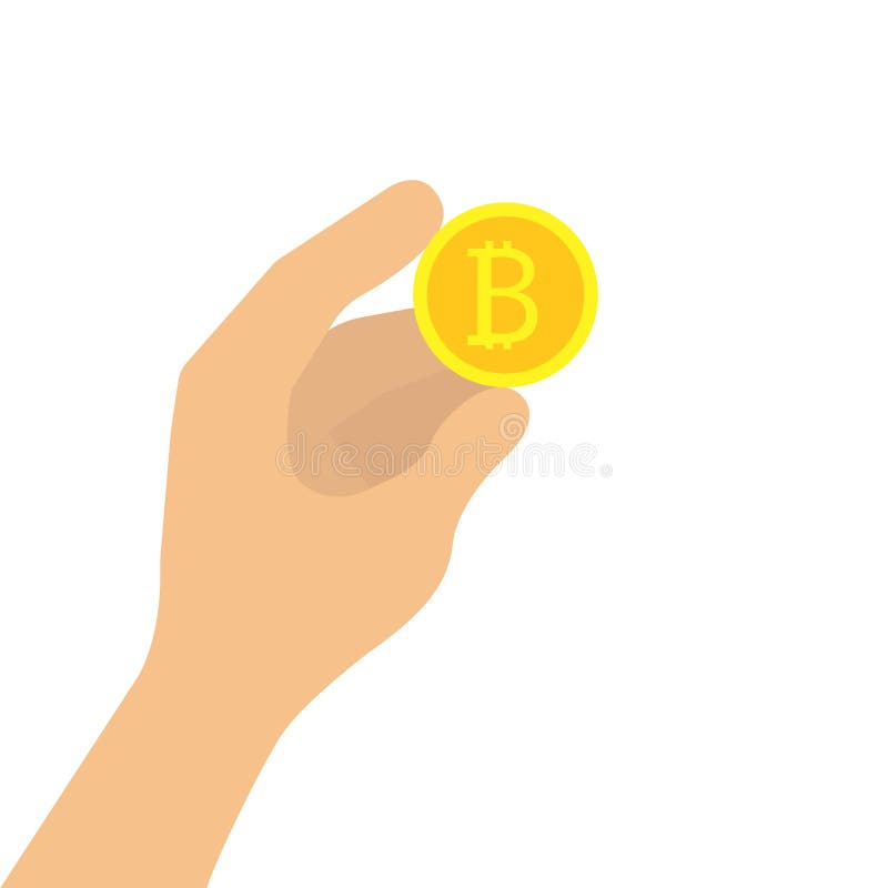 Main tenant le bitcoin illustration de vecteur Main tenant le bitcoin illustration de vecteur