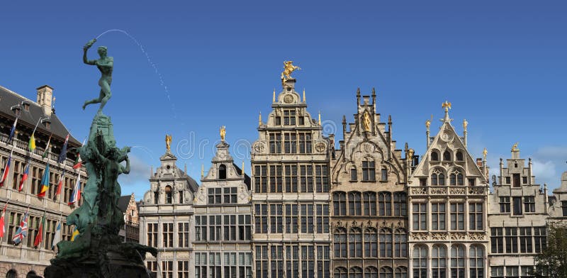 Main town square of Antwerp, Belgium.