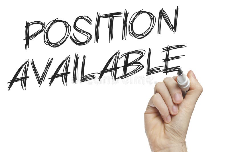 Main écrivant la nouvelle position disponible illustration libre de droits Main écrivant la nouvelle position disponible illustration libre de droits