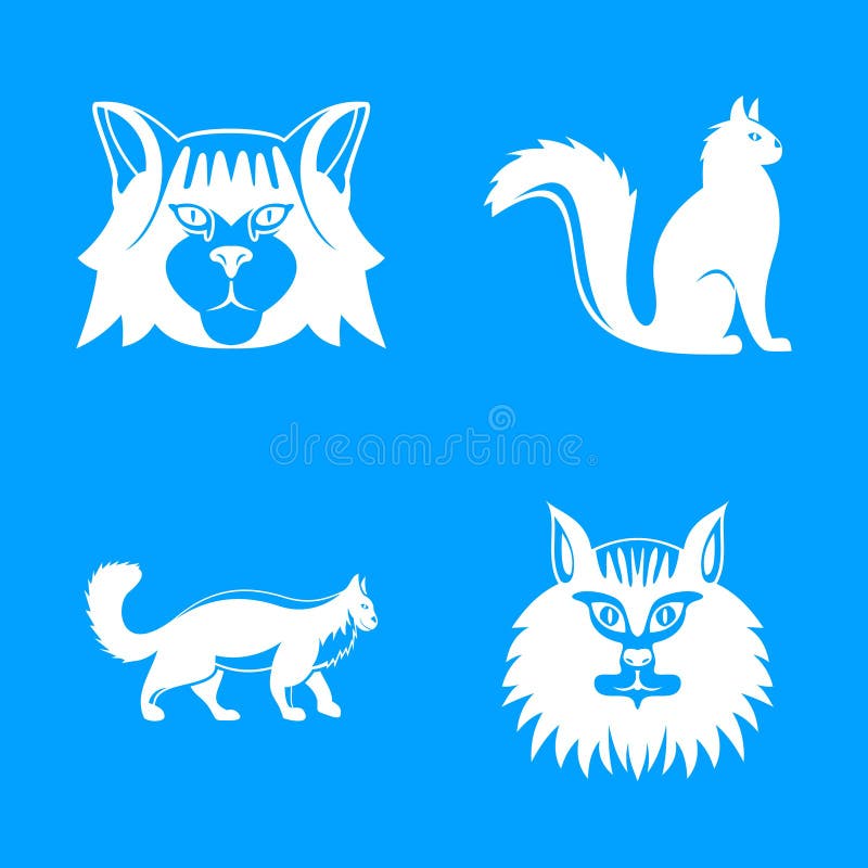 Cat silhouettes,Maine Coon cat icons and silhouettes,Sitting Maine