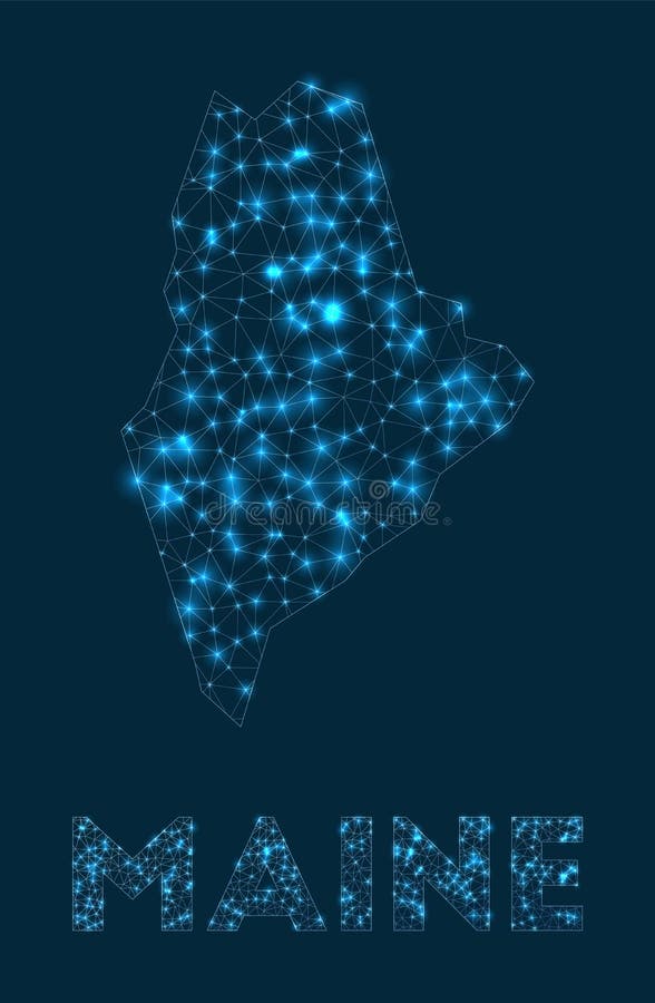 Maine network map. stock vector. Illustration of futuristic 173826065