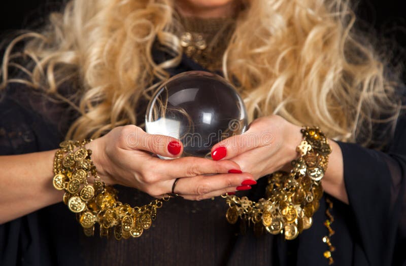 Crystal ball and fortune teller hands. Divination. Seance. Crystal ball and fortune teller hands. Divination. Seance.