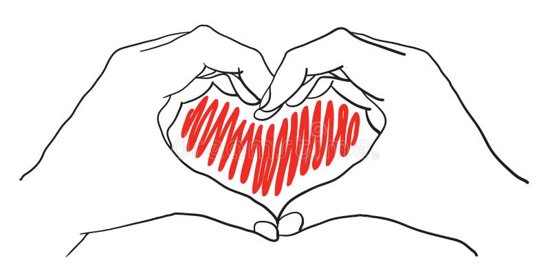 Mains de coeur illustration de vecteur Mains de coeur illustration de vecteur