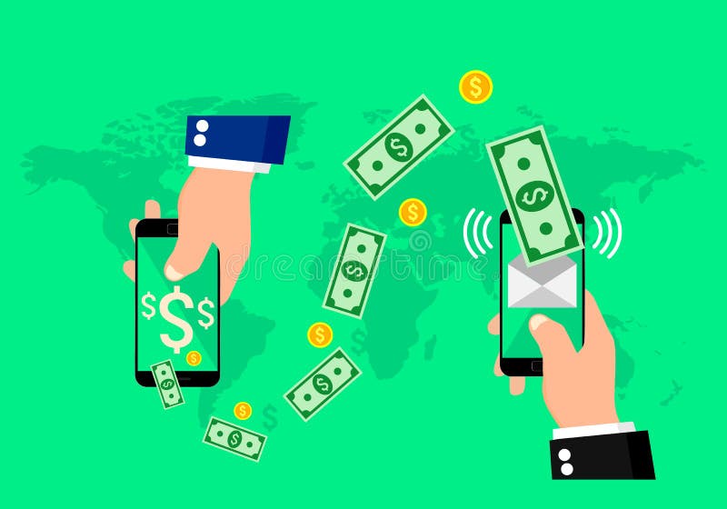 Mains tenant les téléphones intelligents avec des apps de paiement d'opérations bancaires Illustration de vecteur illustration libre de droits Mains tenant les téléphones intelligents avec des apps de paiement d'opérations bancaires Illustration de vecteur illustration libre de droits