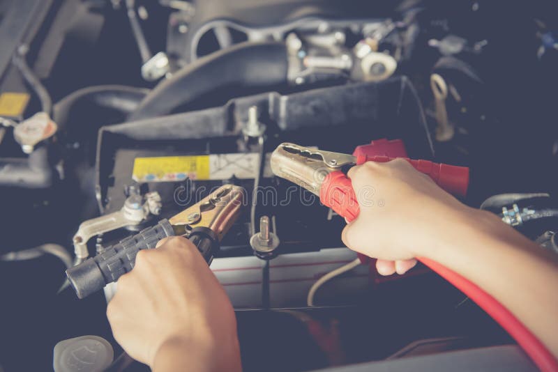 Maintenance car battery by yoursalf stock photo Maintenance car battery by yoursalf stock photo