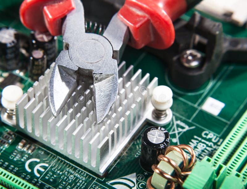 Repairs and Maintenance and Monitoring of Computer Stock Image Image