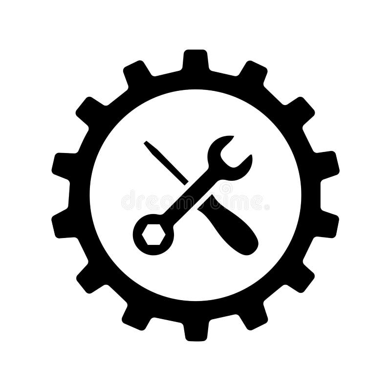 Maintenance, Setting, Technical Support Black Icon Stock Vector -  Illustration of work, mechanical: 187325181