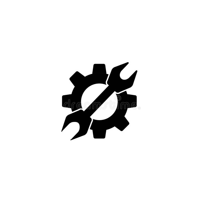 Maintenance simple flat icon vector illustration. Wrench icon vector. Gear icon vector eps 10 royalty free illustration