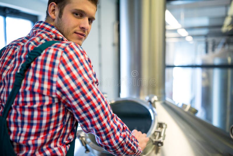 Maintenance Worker Working at Brewery Stock Photo Image of drink