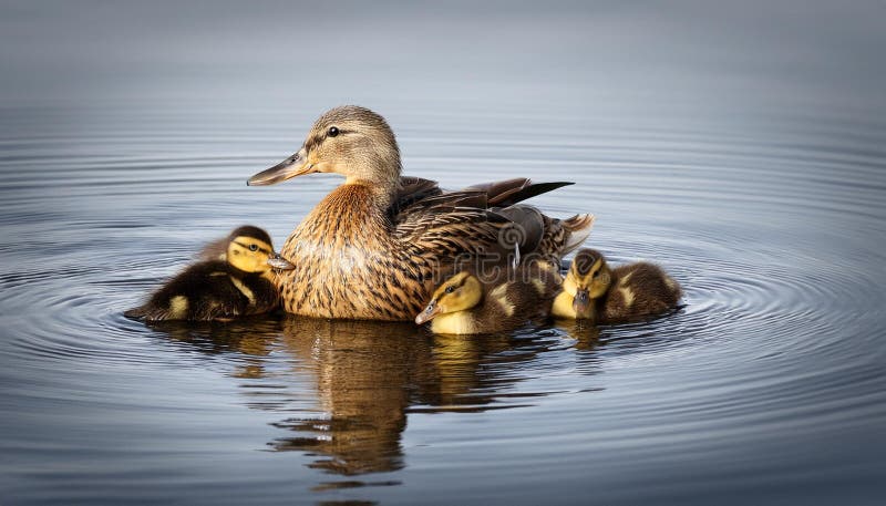 Maisente mit ihren Enten ai erzeugt vektor abbildung