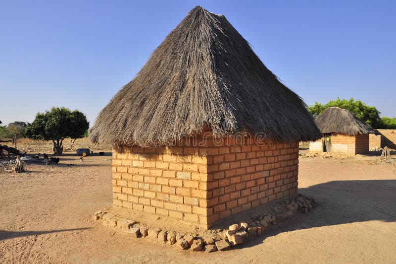 Maison africaine de village en Zambie