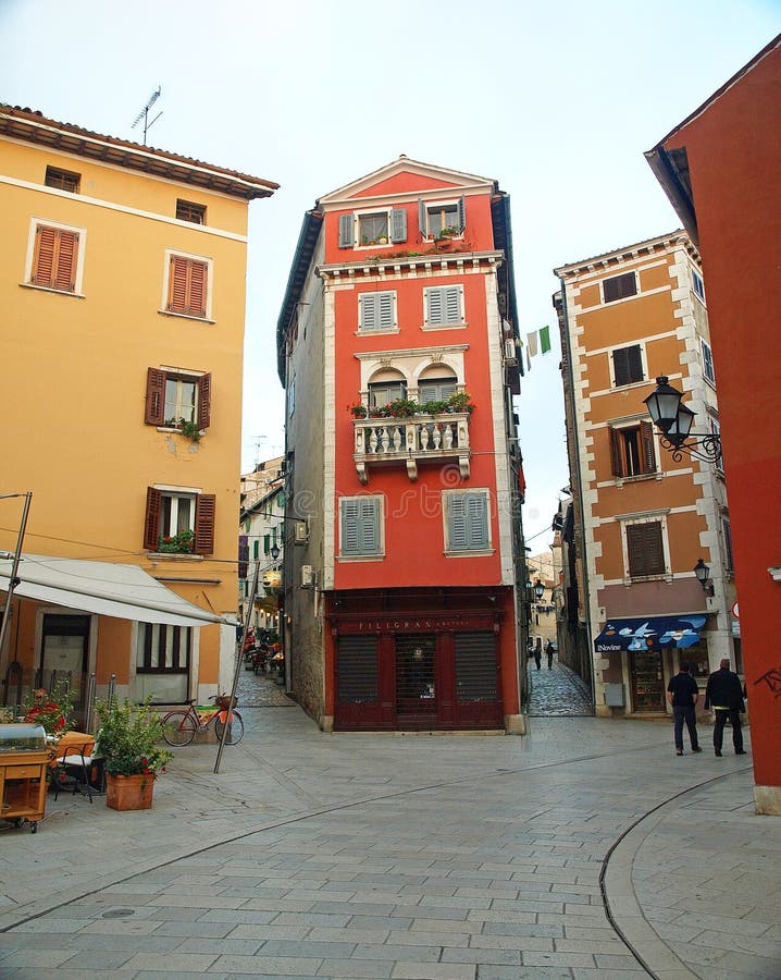 Maison de détail d'Italianate dans Rovinj images libres de droits