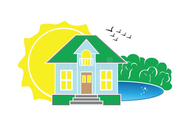 Maison de lac illustration libre de droits Maison de lac illustration libre de droits
