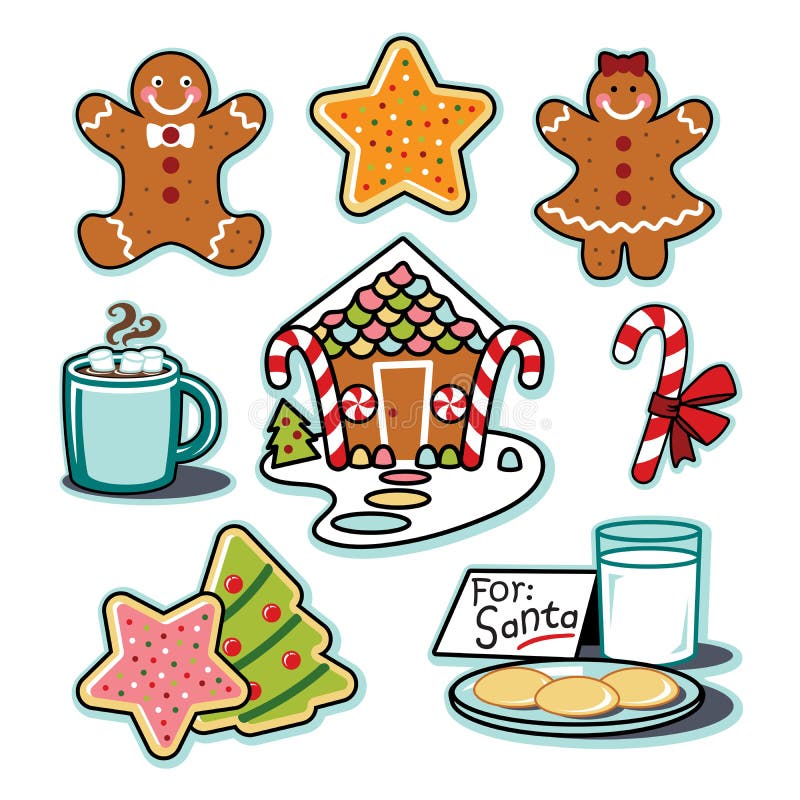 Maison de pain d'épice, homme, femme, chocolat chaud, ensemble d'illustration de Santa de biscuits illustration de vecteur Maison de pain d'épice, homme, femme, chocolat chaud, ensemble d'illustration de Santa de biscuits illustration de vecteur